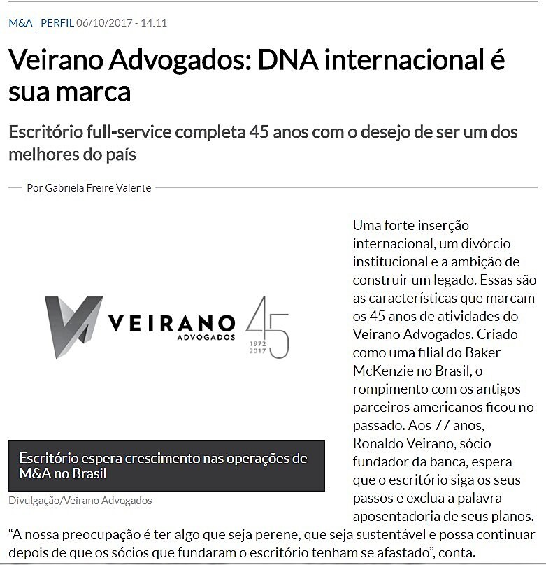 Veirano Advogados: DNA internacional  sua marca